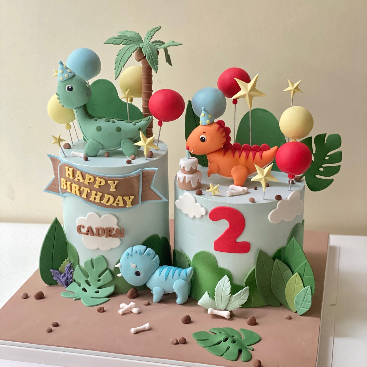 Dinosaur Park Twin Cake Customise Cake