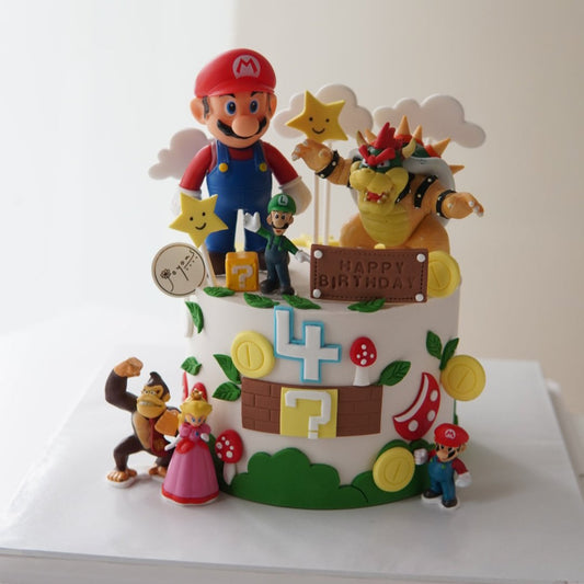 Mario with Friends Fondant Birthday Cake