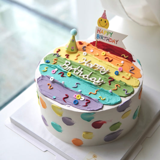 Rainbow Wording Design Customise Cake