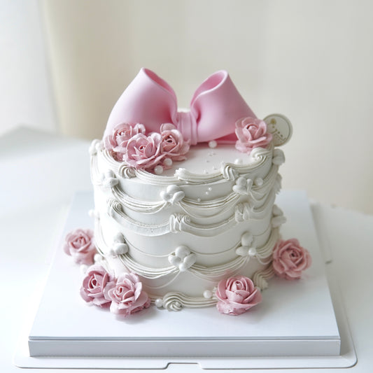 Rosie Pink Ribbon Design Customise Cake