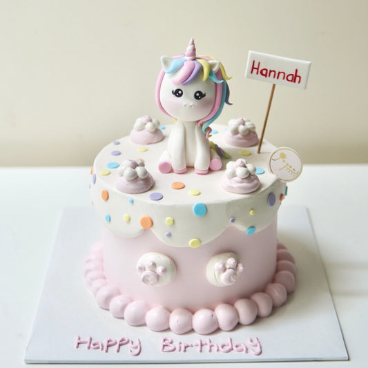 Pinky Unicorn Theme Customise Cake