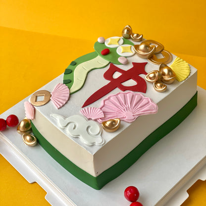 🎉 2025 ‘Zhong’ Snake Year Mahjong Cake 🐍🍰