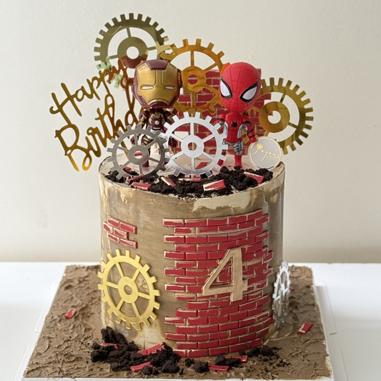 Ironman& Spiderman Theme Customise Cake