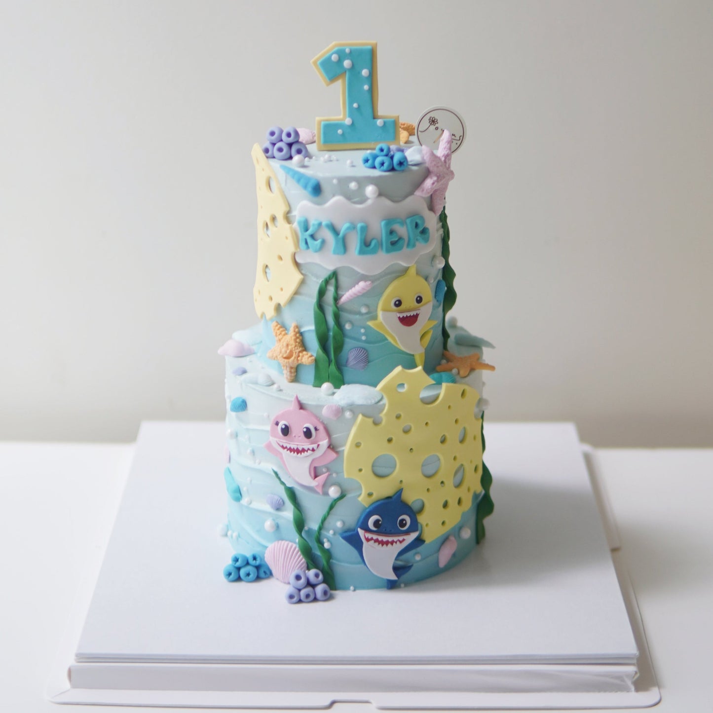 BabyShark Theme Two Tiers Cake