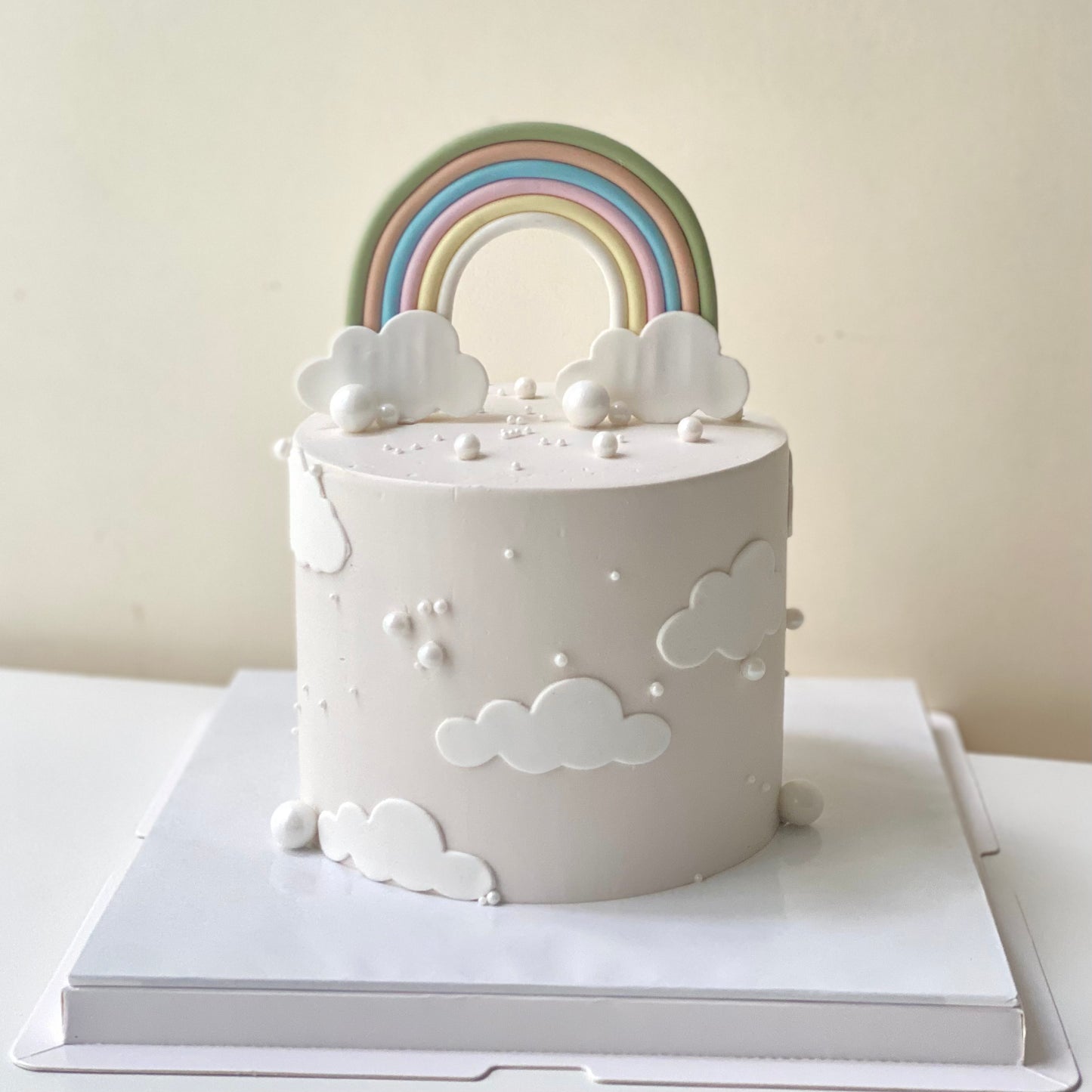 Baby Gender Reveal Simple Rainbow Customise Cake