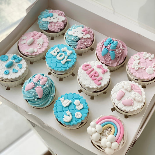 Gender Reveal Theme Fondant Design II Cupcake 12pcs