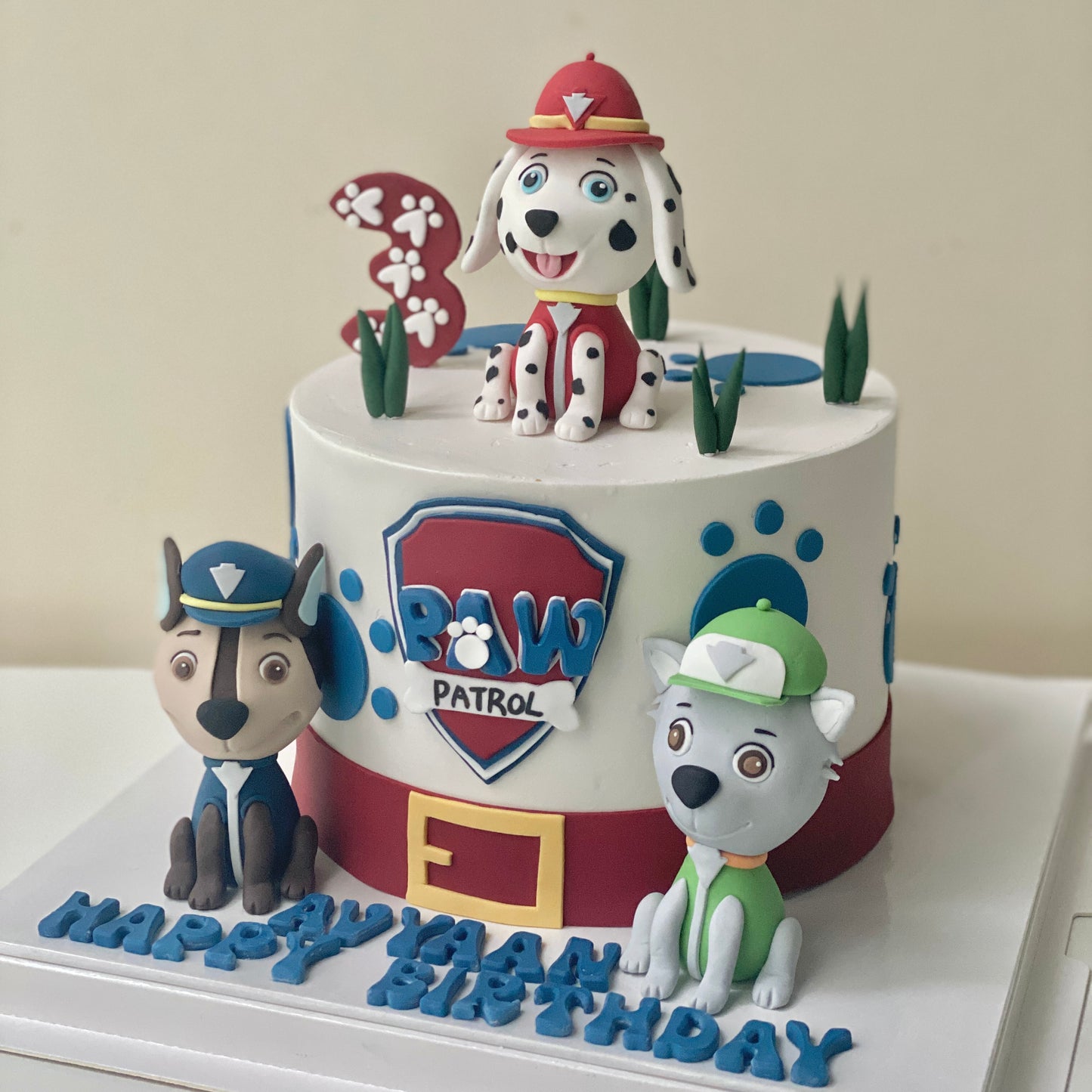 Fondant Paw Patrot Footprint Design Customise Cake