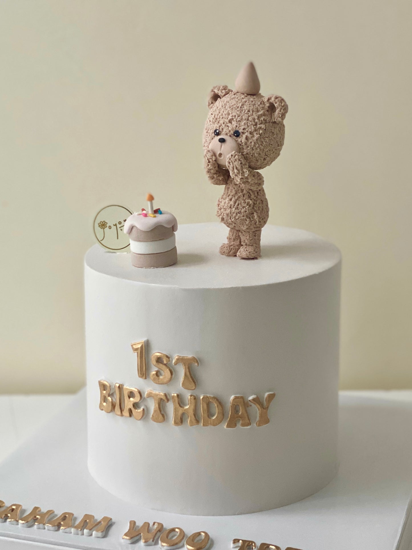 Ins Fondant Teddy Bear Simple Design Customise Cake