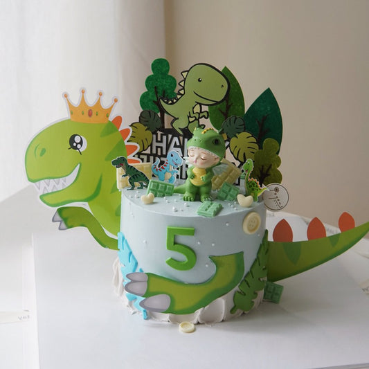 Green Dinosaur World Customise Cake