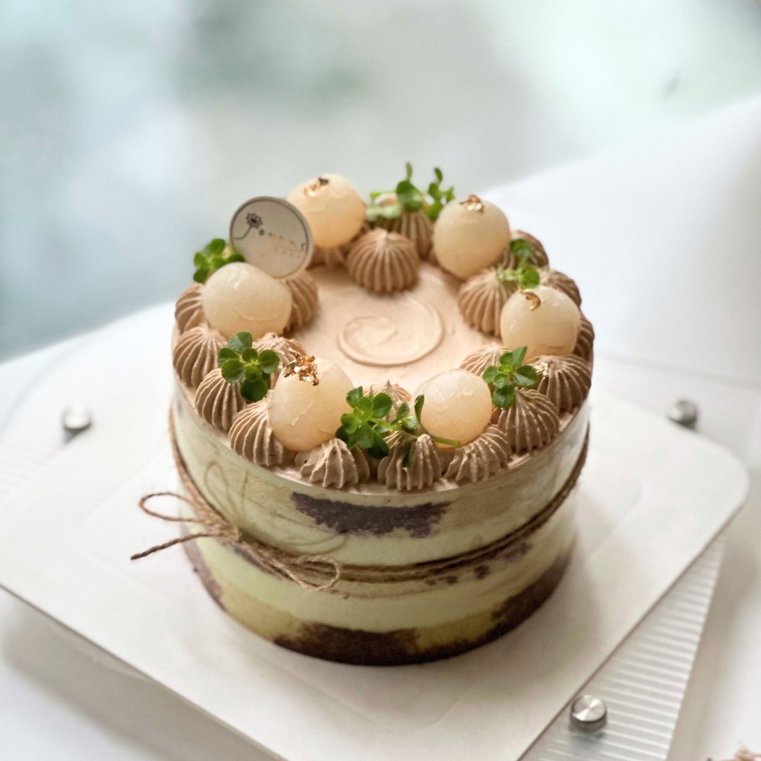 Pandan Tiramisu Longan (Contain Coffee)